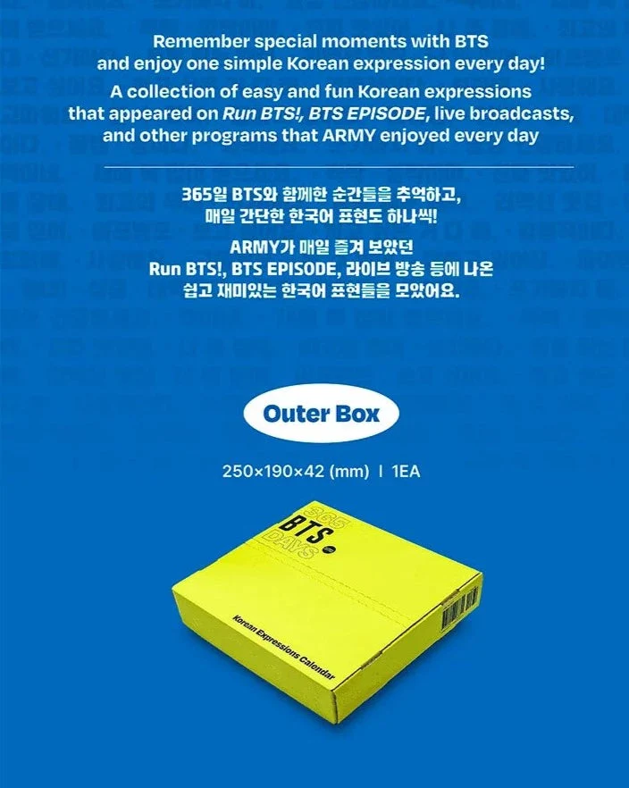 BTS - 365 BTS DAYS (KOREAN EXPRESSIONS CALENDAR) - Image 3