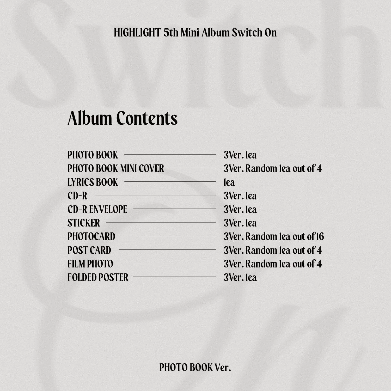 HIGHLIGHT - SWITCH ON (THE 5TH MINI ALBUM) - Image 5