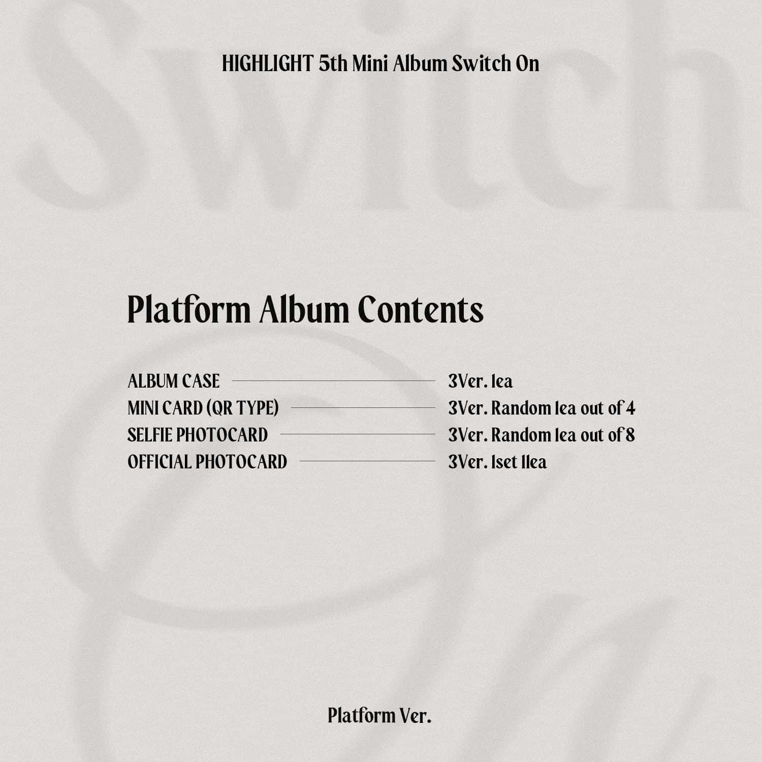 HIGHLIGHT - SWITCH ON (THE 5TH MINI ALBUM) PLATFORM VER. - Image 5